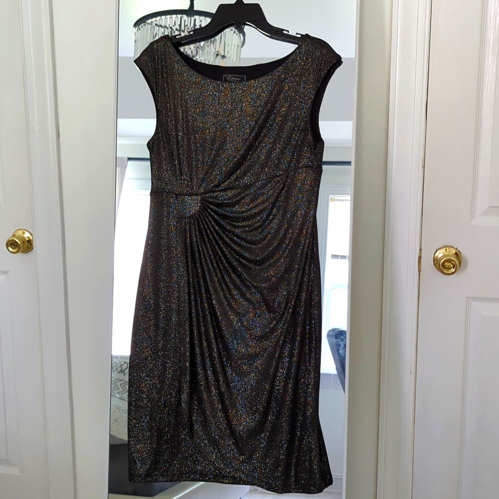 Dressbarn Shiny Twist Front Dress